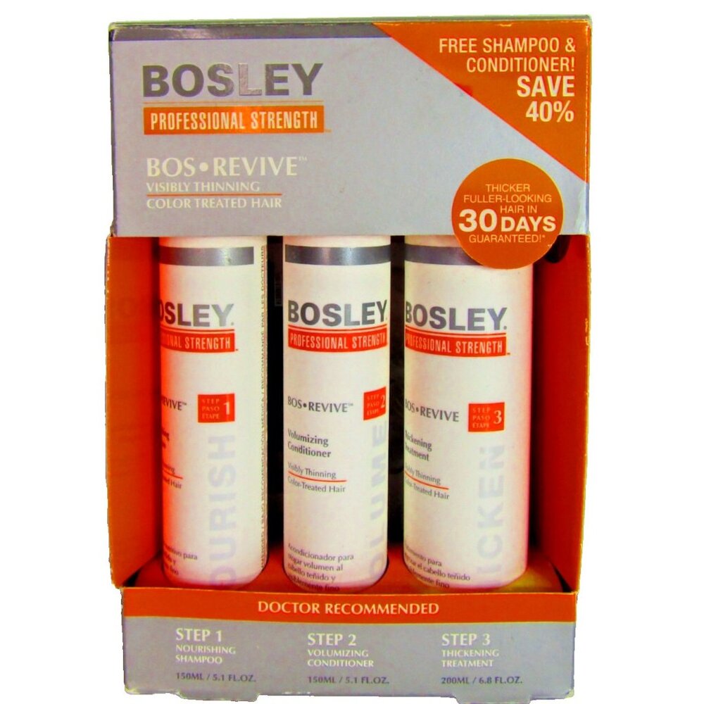 Bosley Bos Revive Starter Pack for Visibly Thinning Color Treated Hair Kit